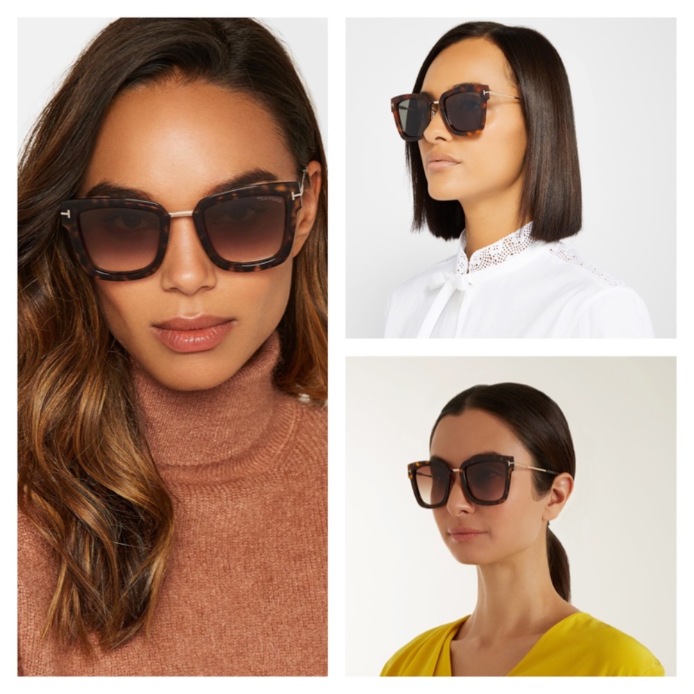 New Tom Ford Lara-02 Havana Square Sunglasses - Picture 4 of 16